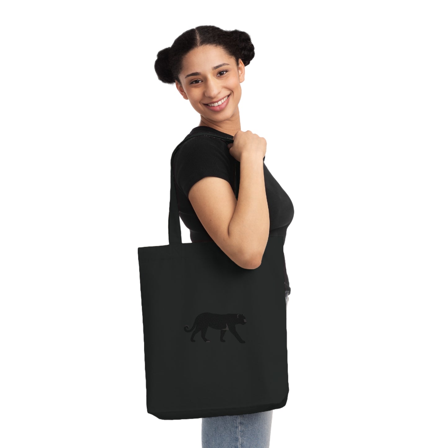 Recycled Material Black Panther Woven Tote Bag