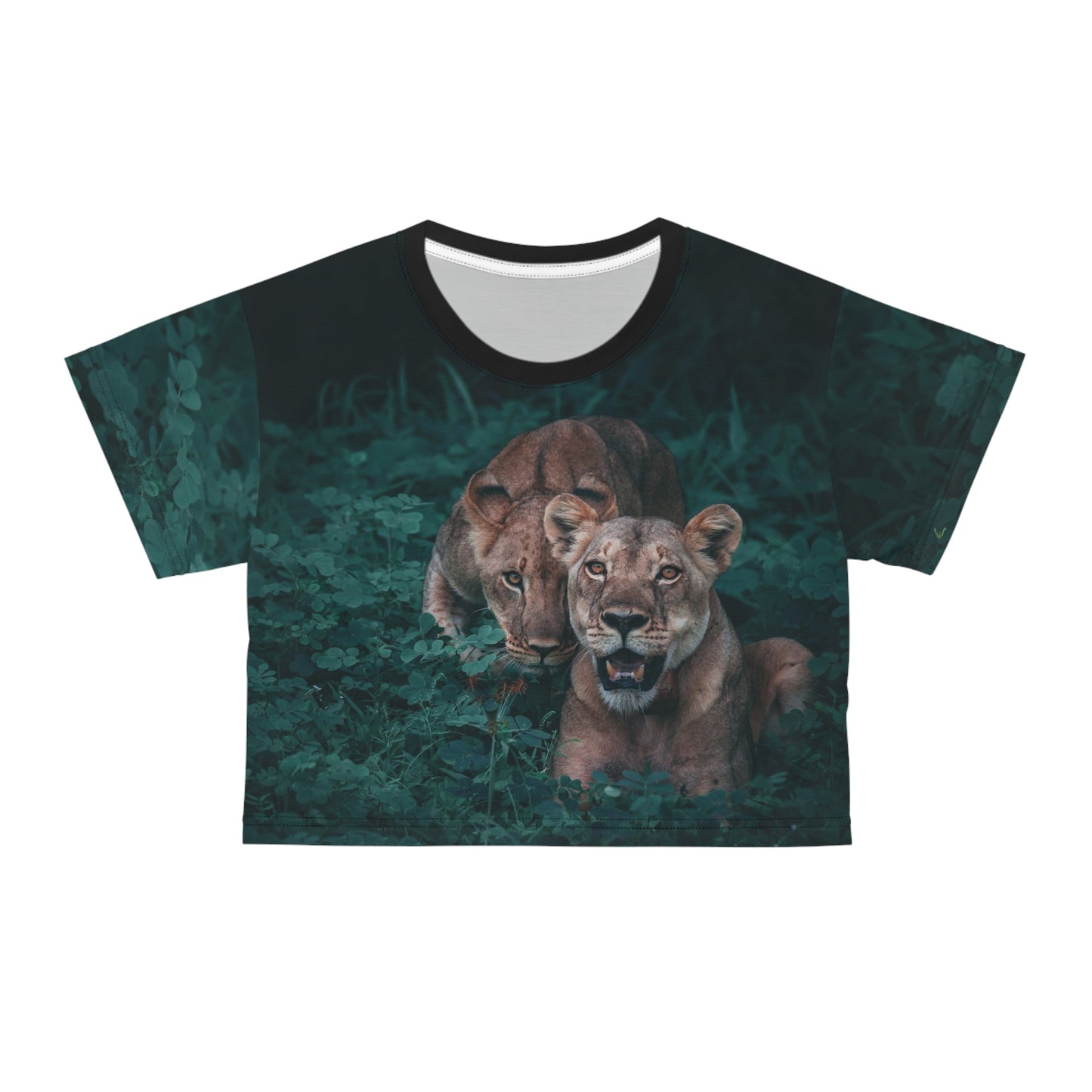 Lioness Pair Woman's Crop Top Shirt