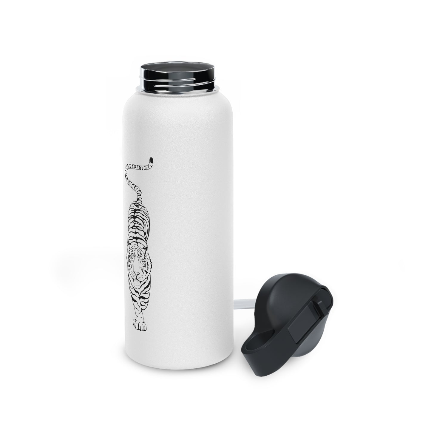 White Tiger Stainless Steel Water Bottle