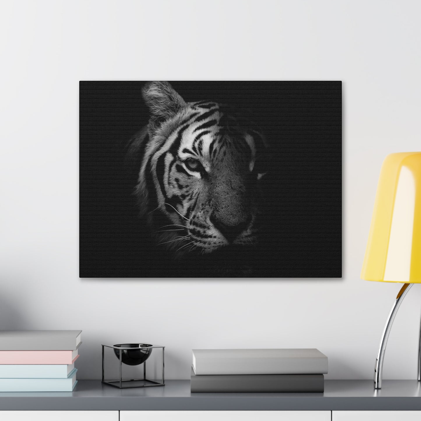 50 Stripes of Gray Tiger Canvas Wall Art