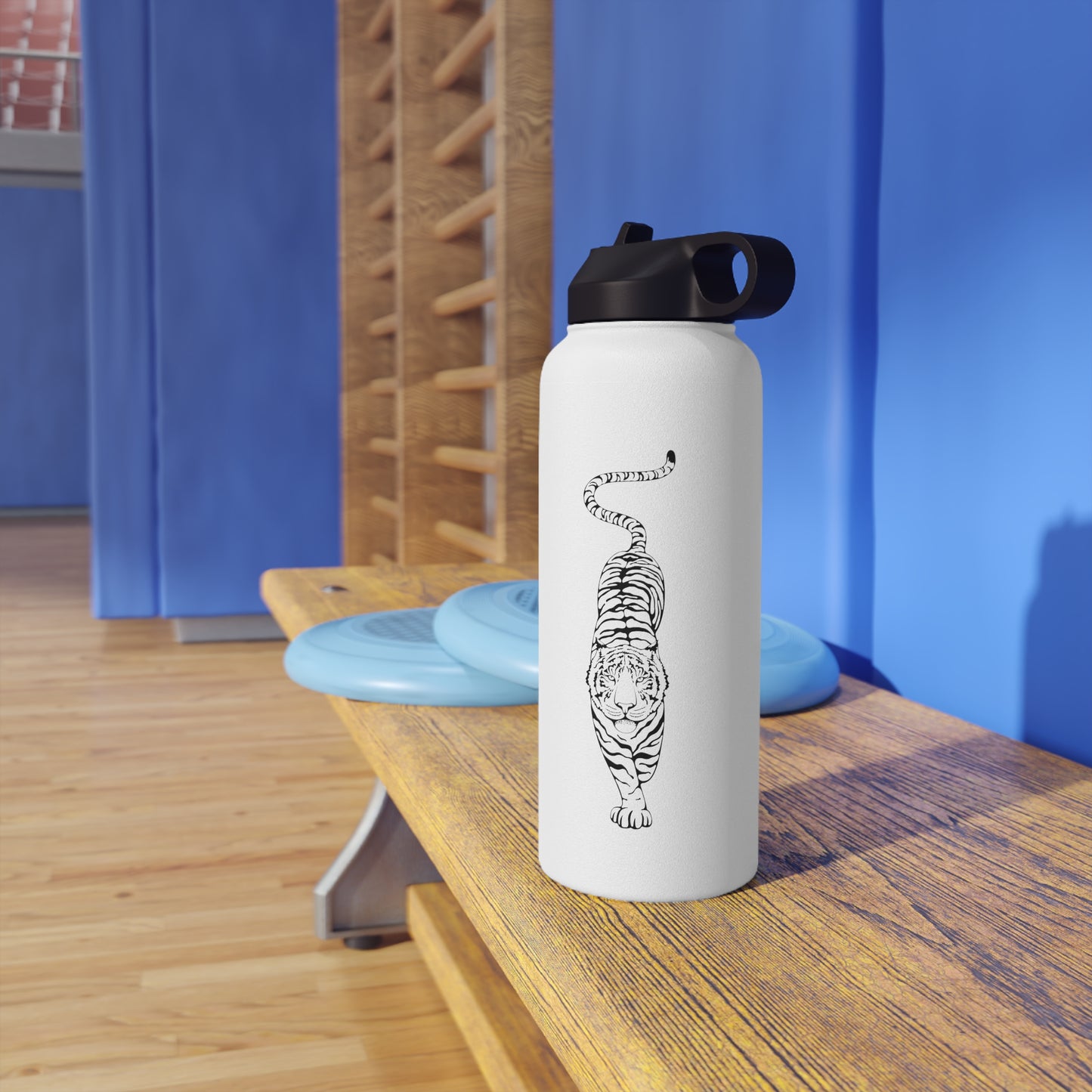 White Tiger Stainless Steel Water Bottle