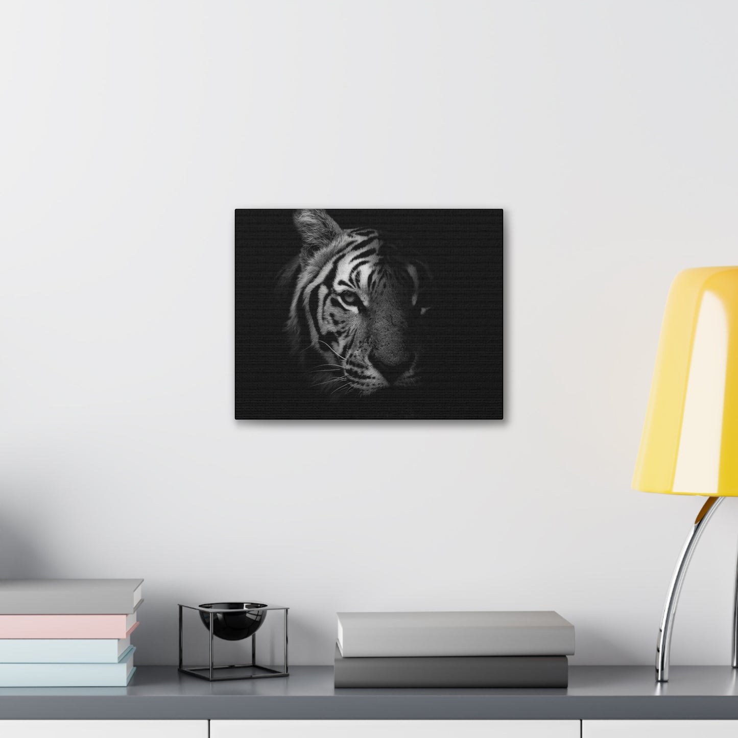 50 Stripes of Gray Tiger Canvas Wall Art