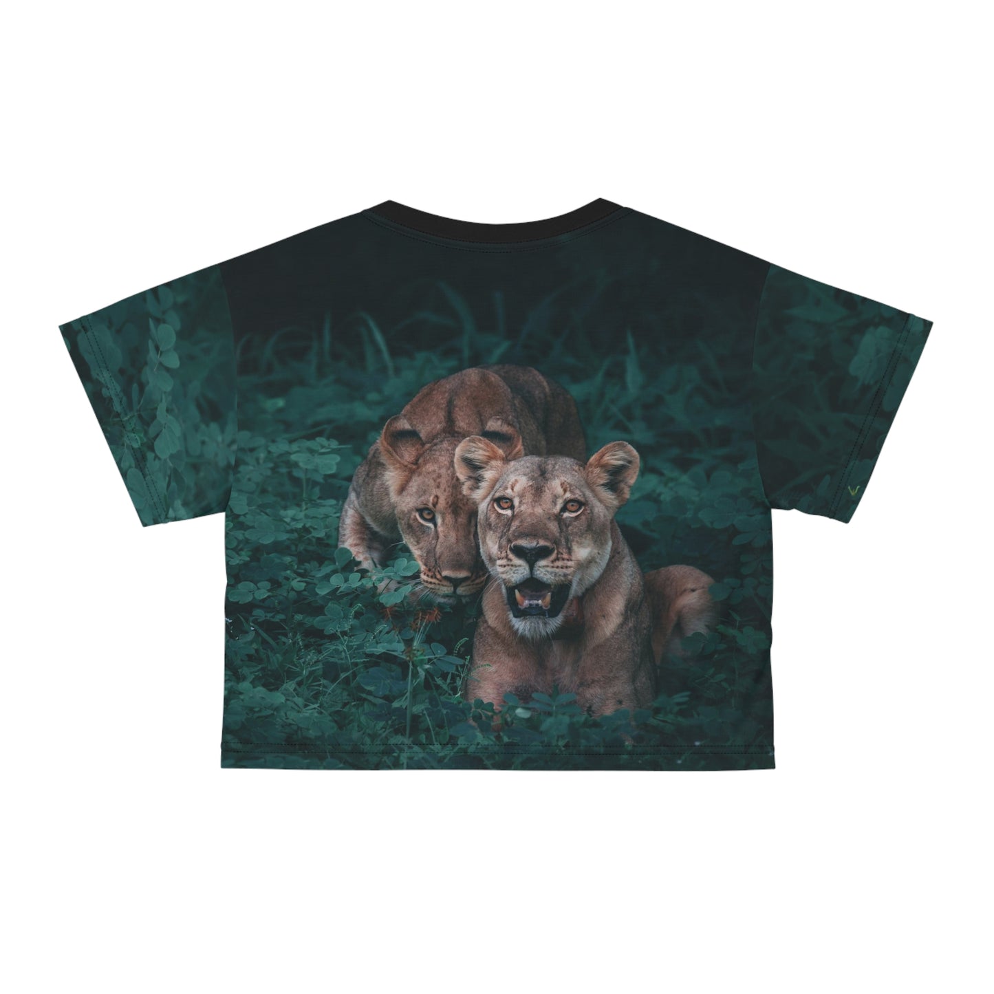 Lioness Pair Woman's Crop Top Shirt