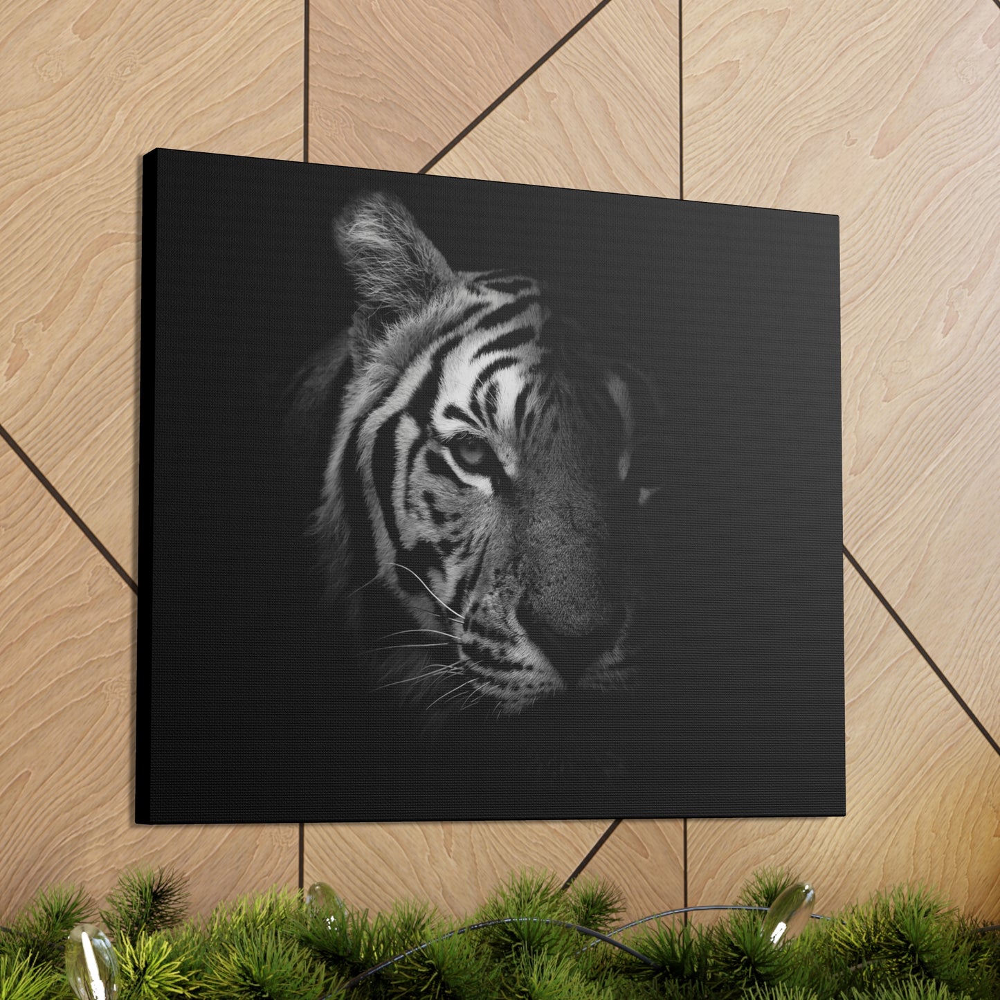 50 Stripes of Gray Tiger Canvas Wall Art