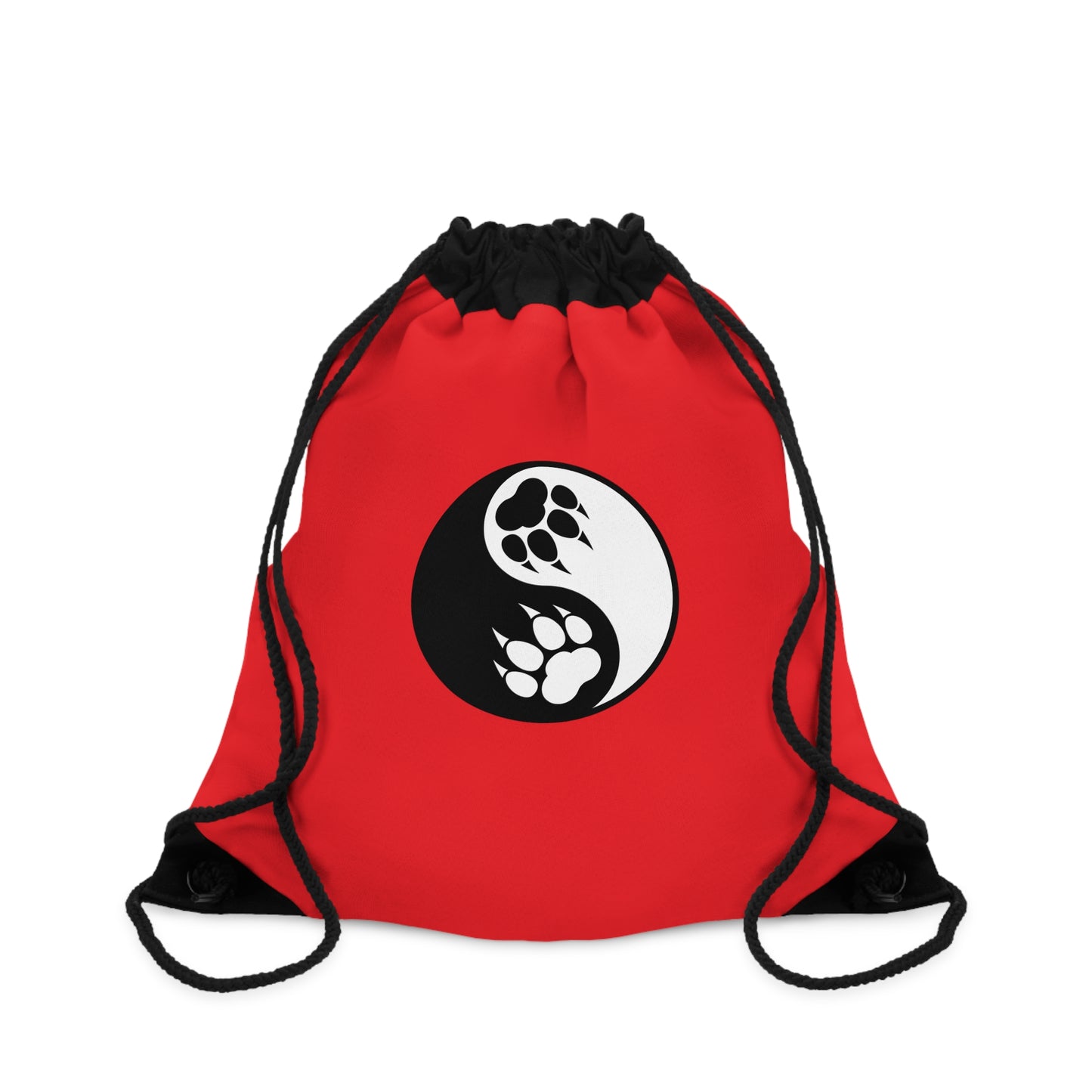 Yin Yang Paw Drawstring Backpack bag