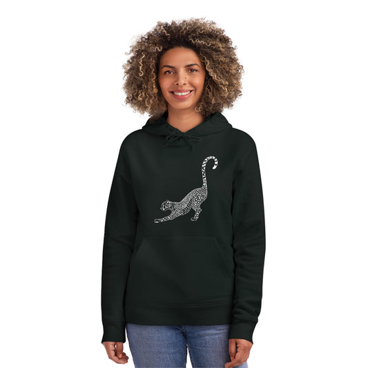 Leopard Stretch Organic Material Hoodie Sweatshirt