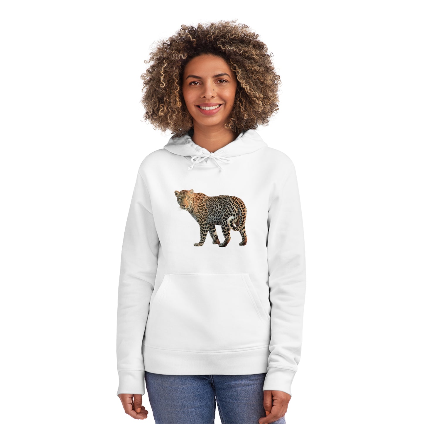 Leopard Turn Organic Material Hoodie Sweatshirt