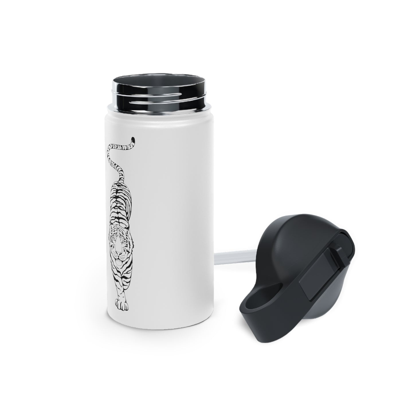 White Tiger Stainless Steel Water Bottle