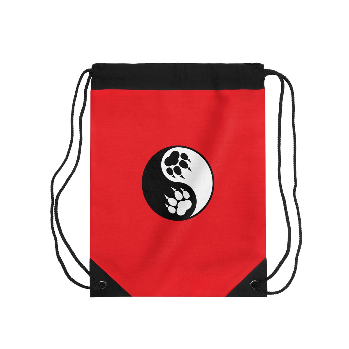 Yin Yang Paw Drawstring Backpack bag