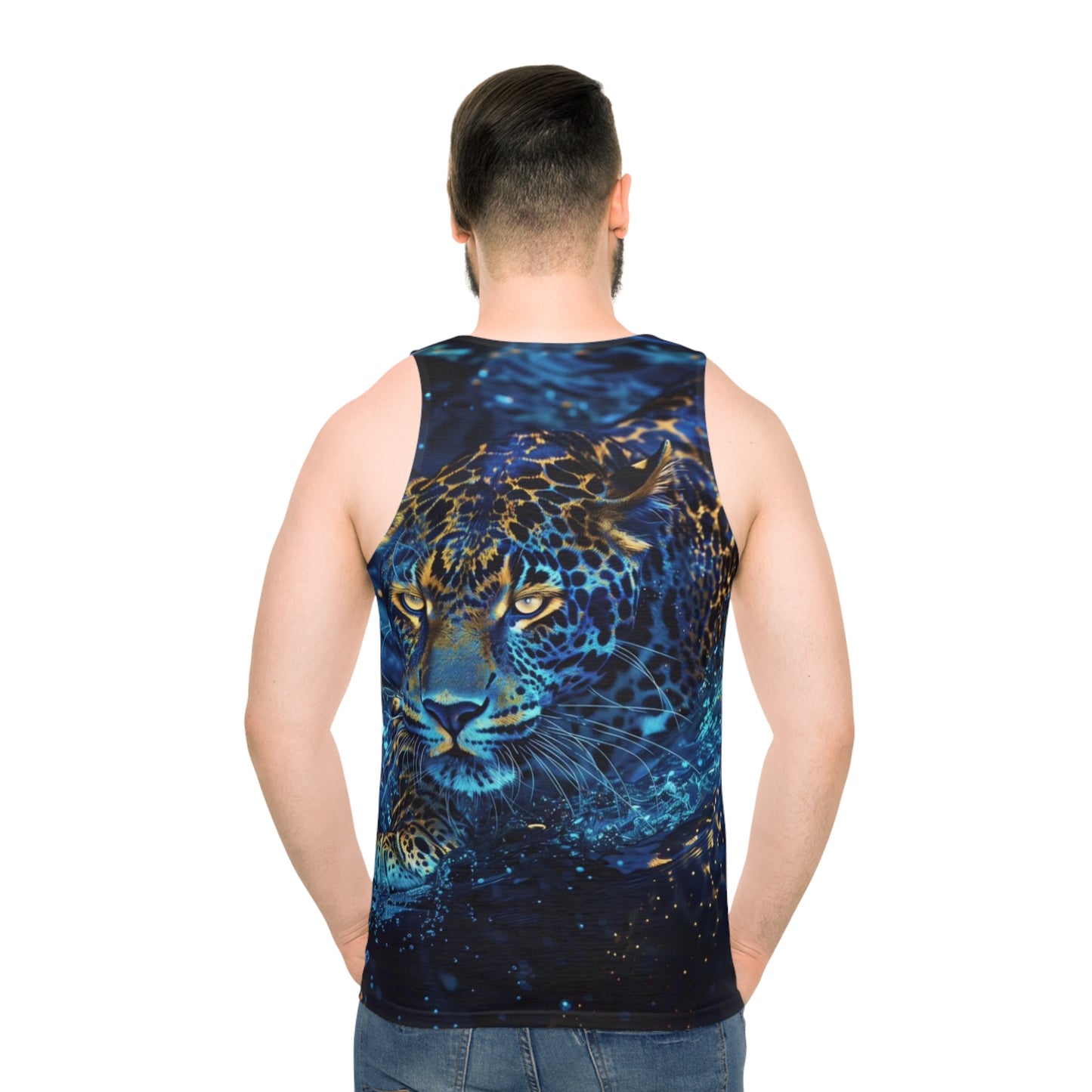 Recycled Material Shirt Blue Cat Unisex Tank Top