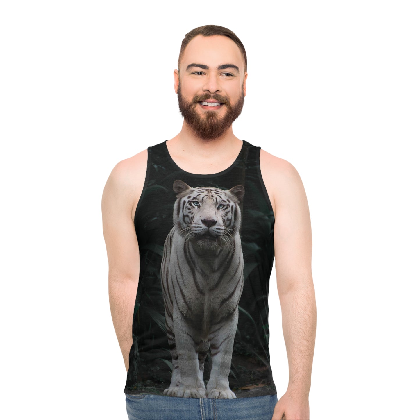 White Tiger Recycled Material Tank Top Shirt