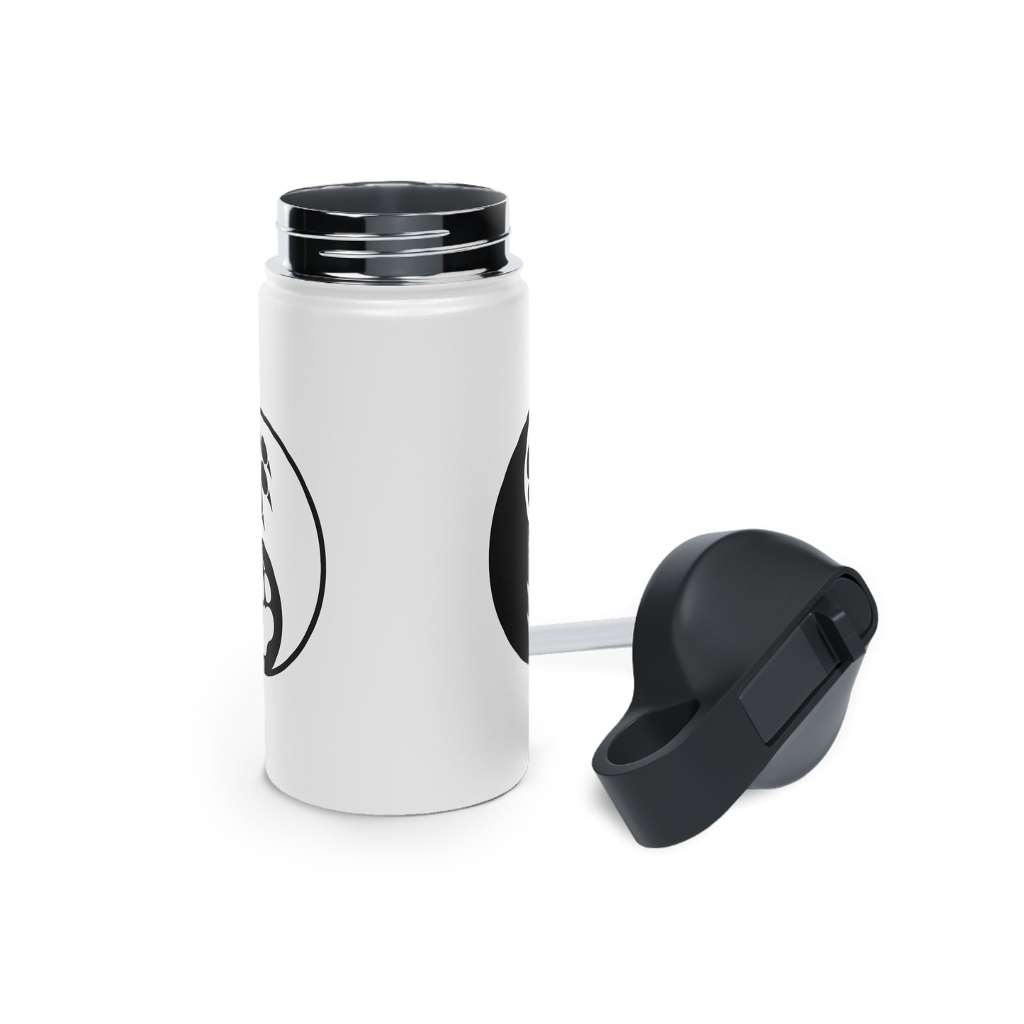 Yin Yang Paw Stainless Steel Water Bottle