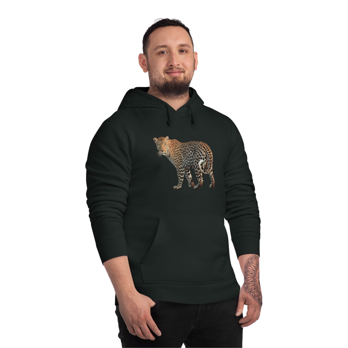 Leopard Turn Organic Material Hoodie Sweatshirt