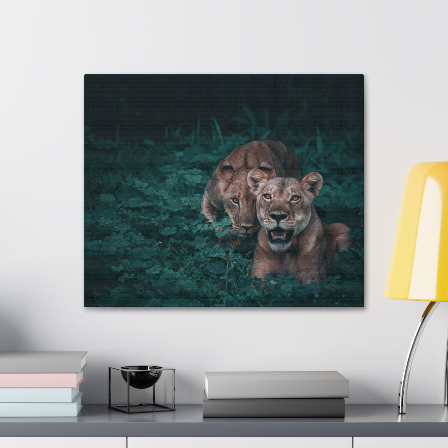 Lioness Pair Canvas Wall Art