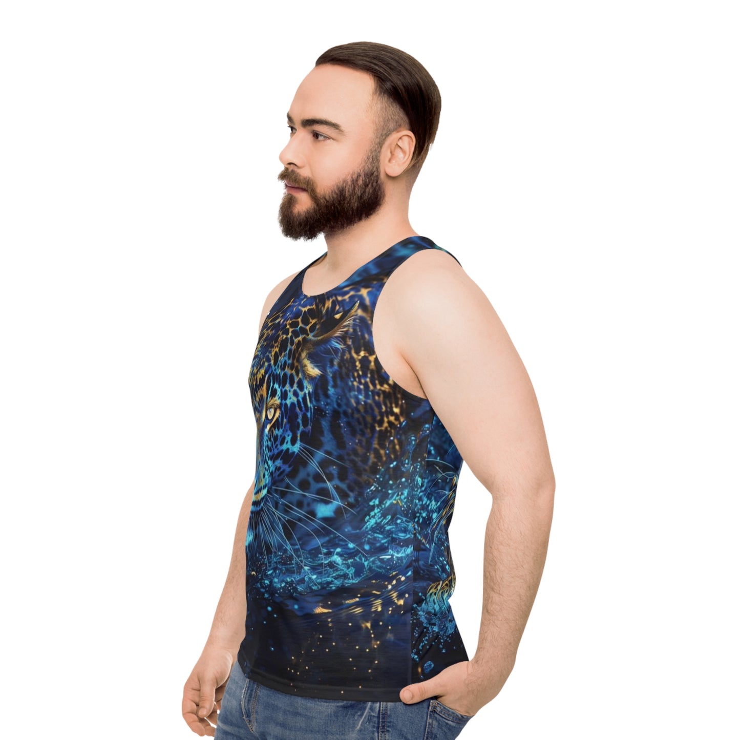 Recycled Material Shirt Blue Cat Unisex Tank Top