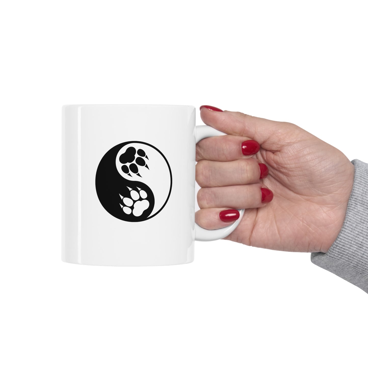 Yin Yang Paw Ceramic Coffee Mug Cup