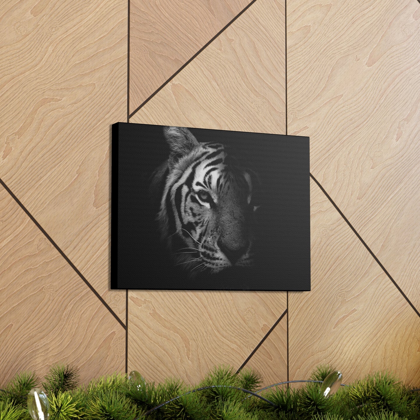 50 Stripes of Gray Tiger Canvas Wall Art