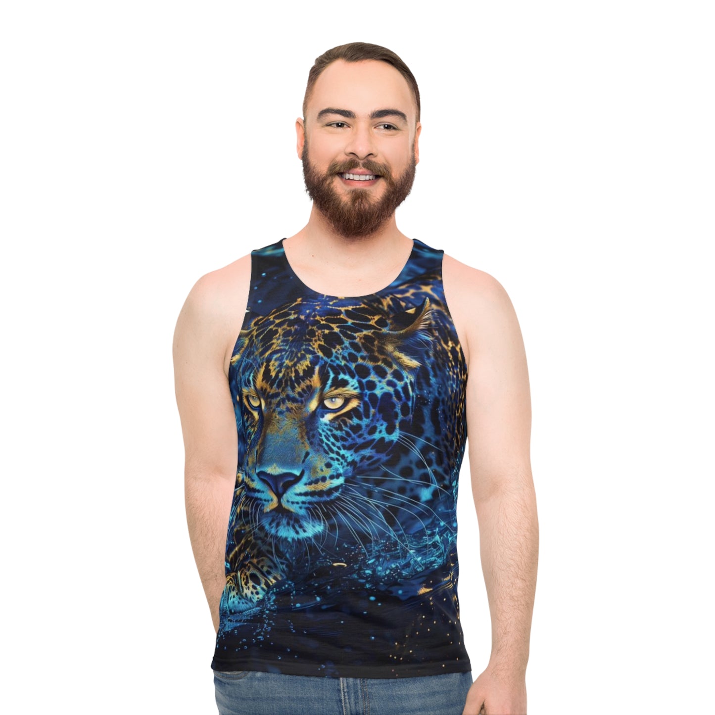 Recycled Material Shirt Blue Cat Unisex Tank Top