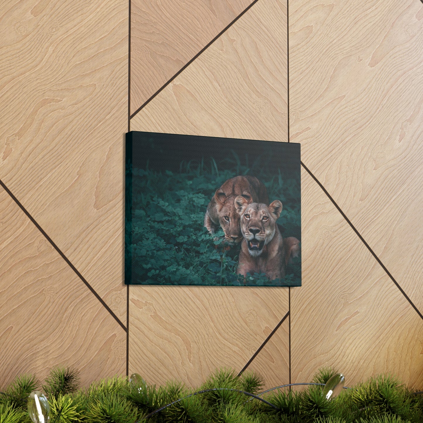 Lioness Pair Canvas Wall Art