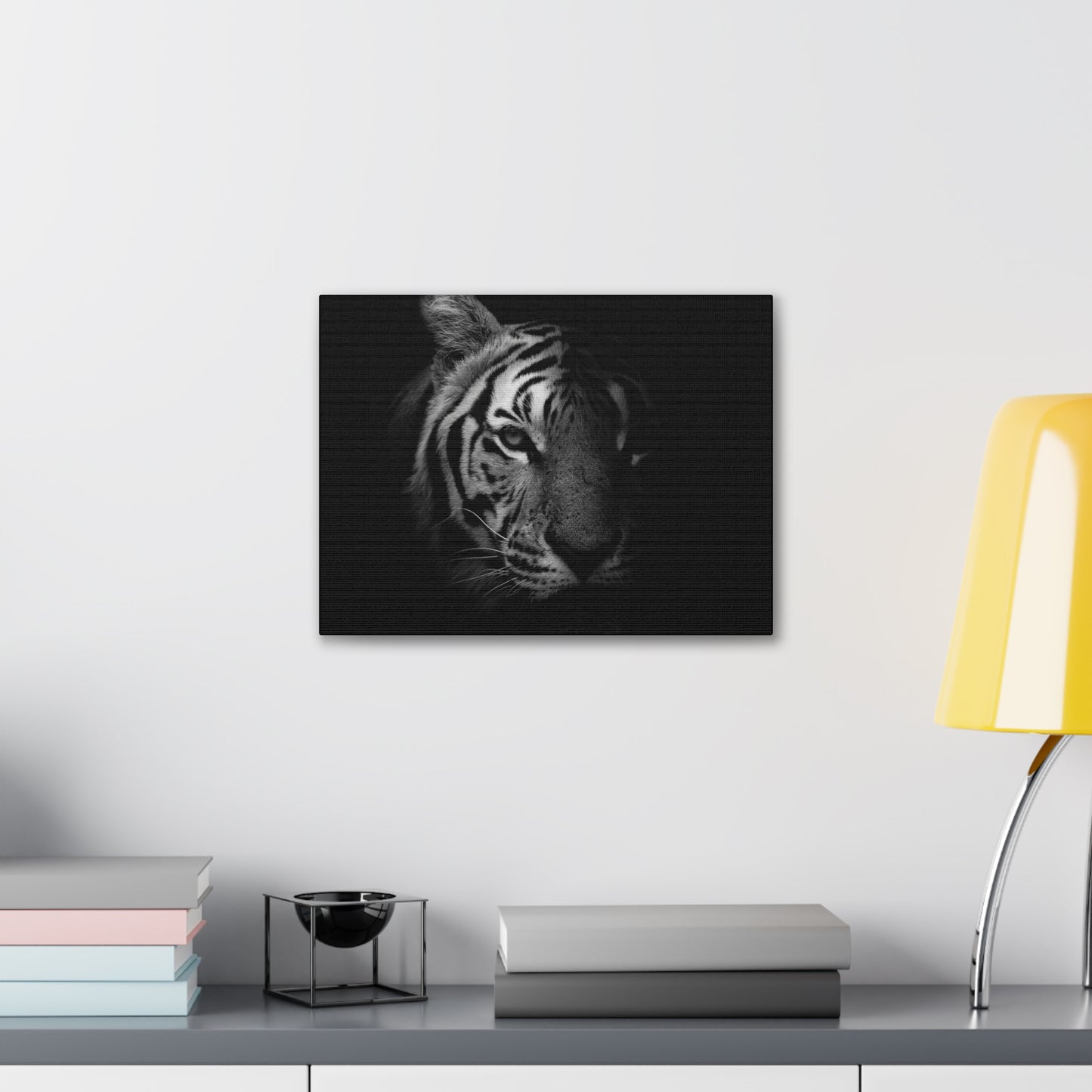 50 Stripes of Gray Tiger Canvas Wall Art