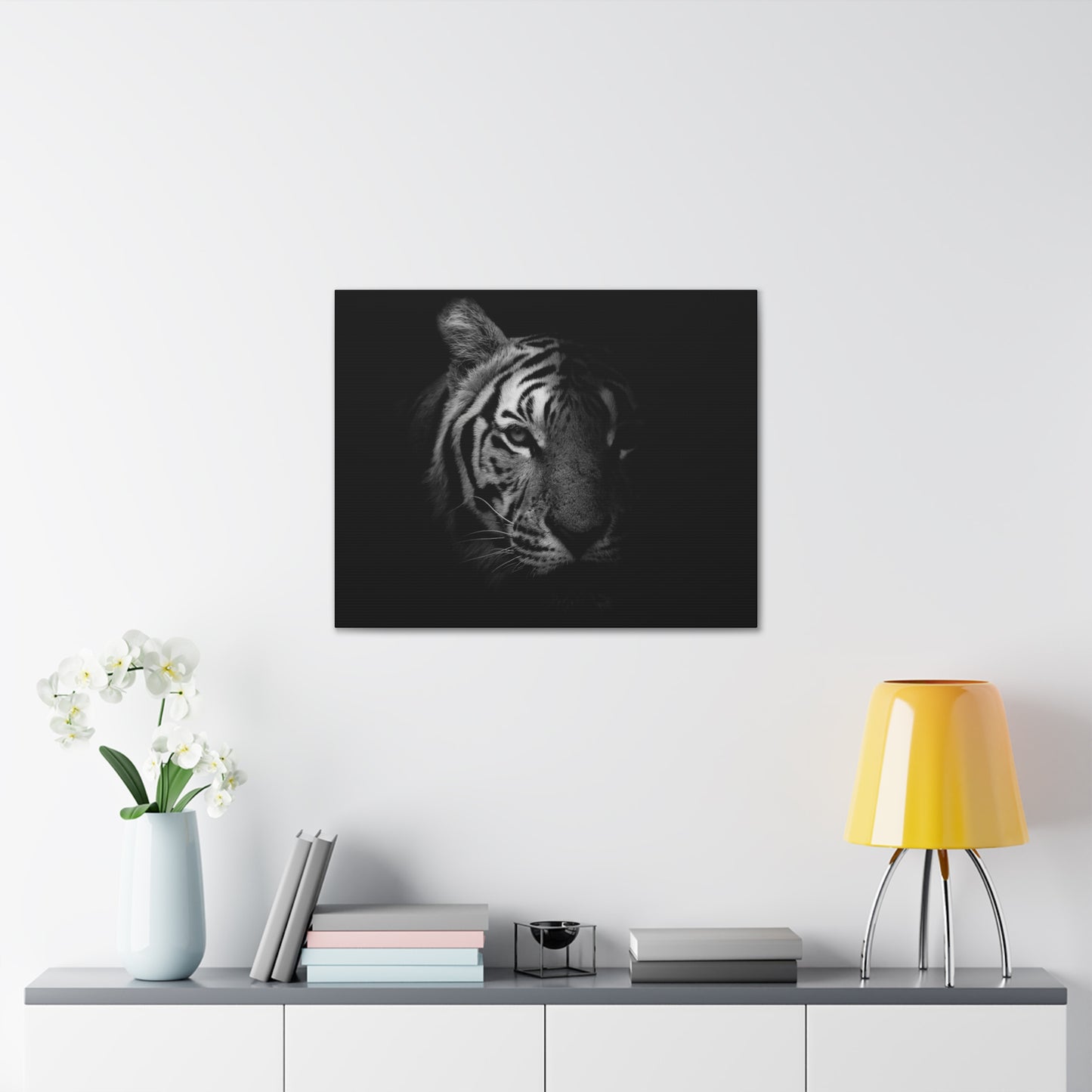 50 Stripes of Gray Tiger Canvas Wall Art