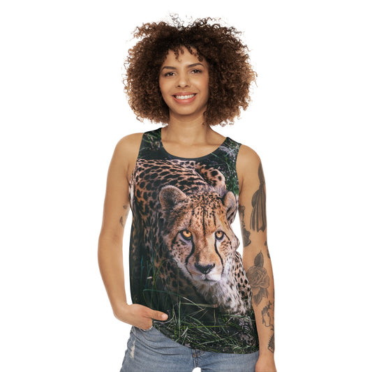 Prowling Cheetah Recycled Materials Tank Top Shirt