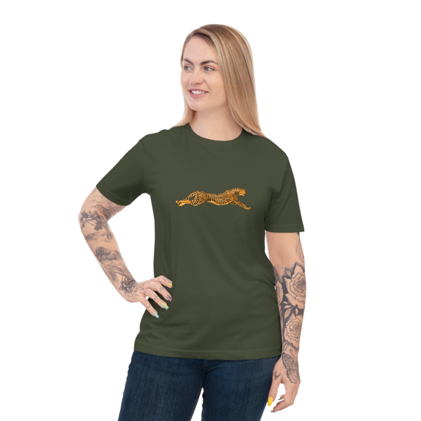 Cheetah Leap Organic Cotton T-shirt