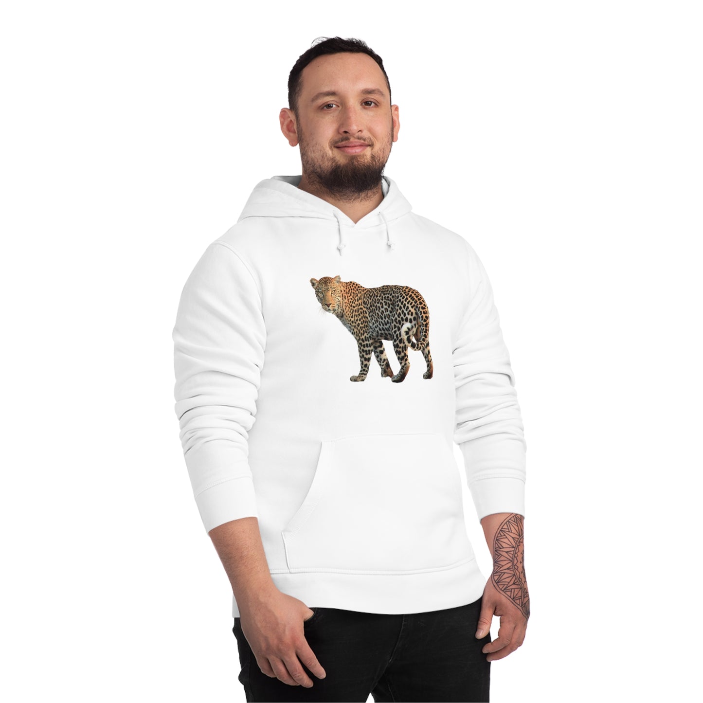 Leopard Turn Organic Material Hoodie Sweatshirt