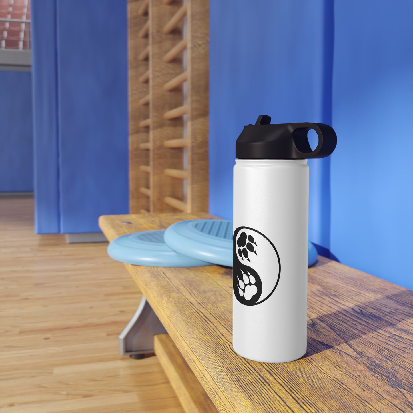 Yin Yang Paw Stainless Steel Water Bottle