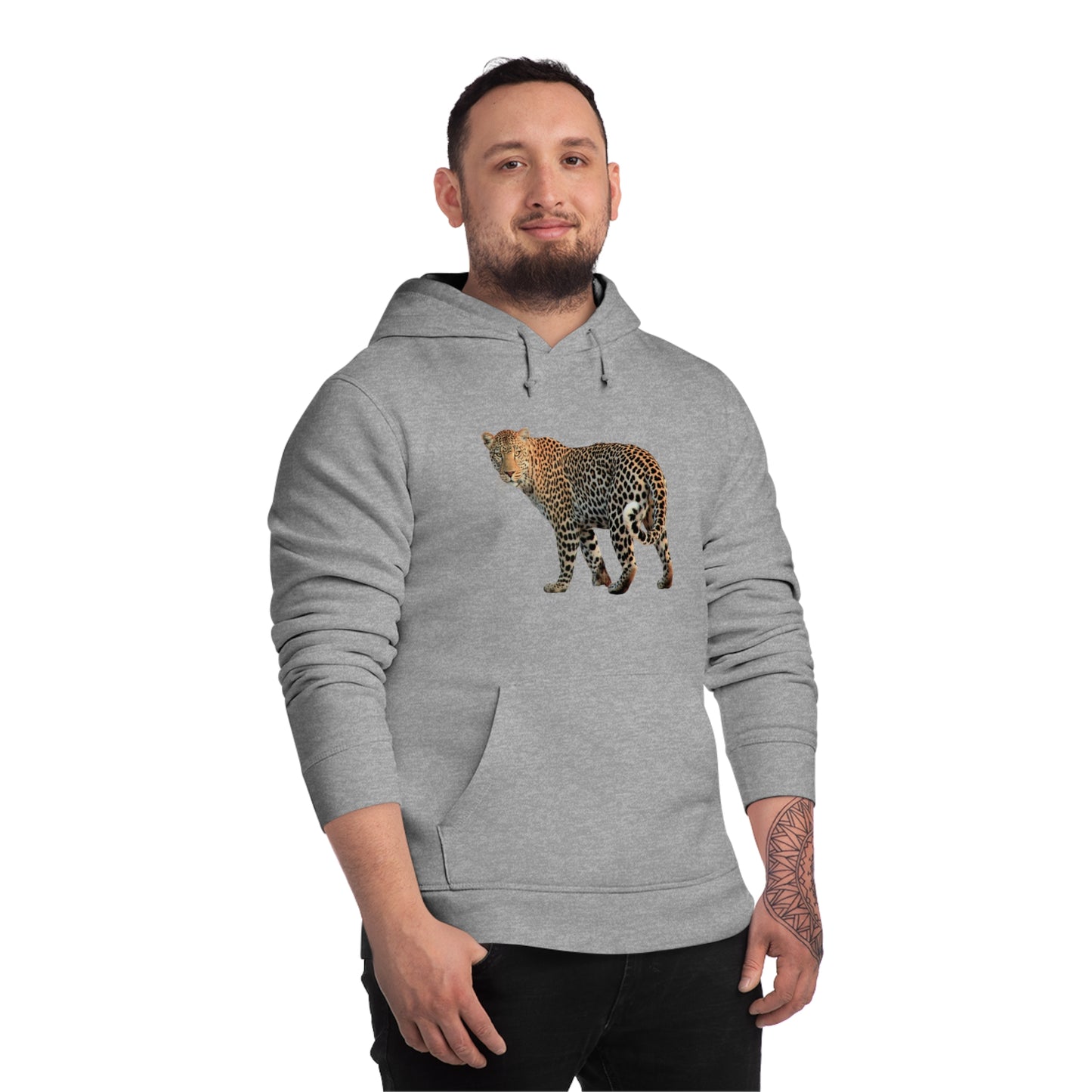 Leopard Turn Organic Material Hoodie Sweatshirt