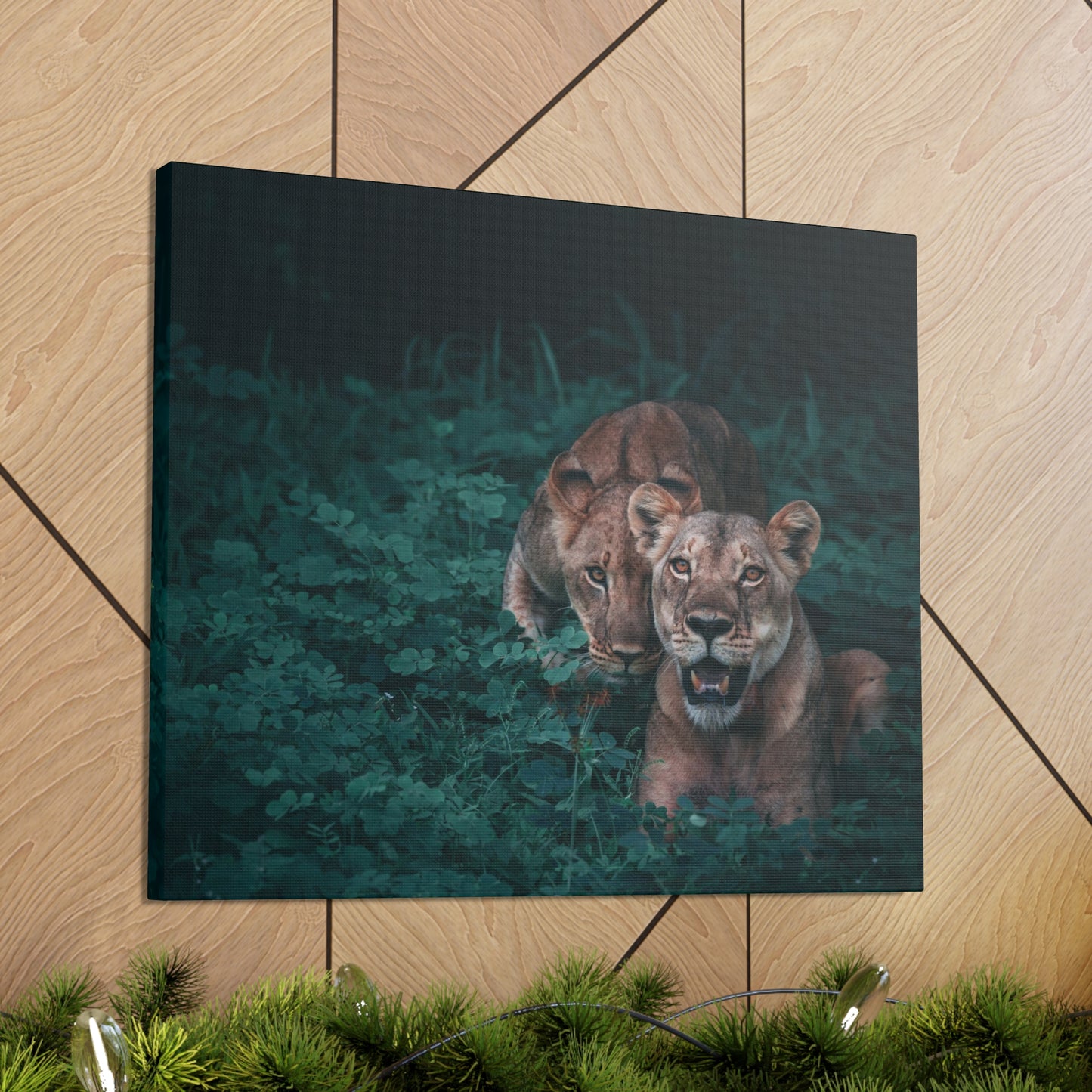 Lioness Pair Canvas Wall Art