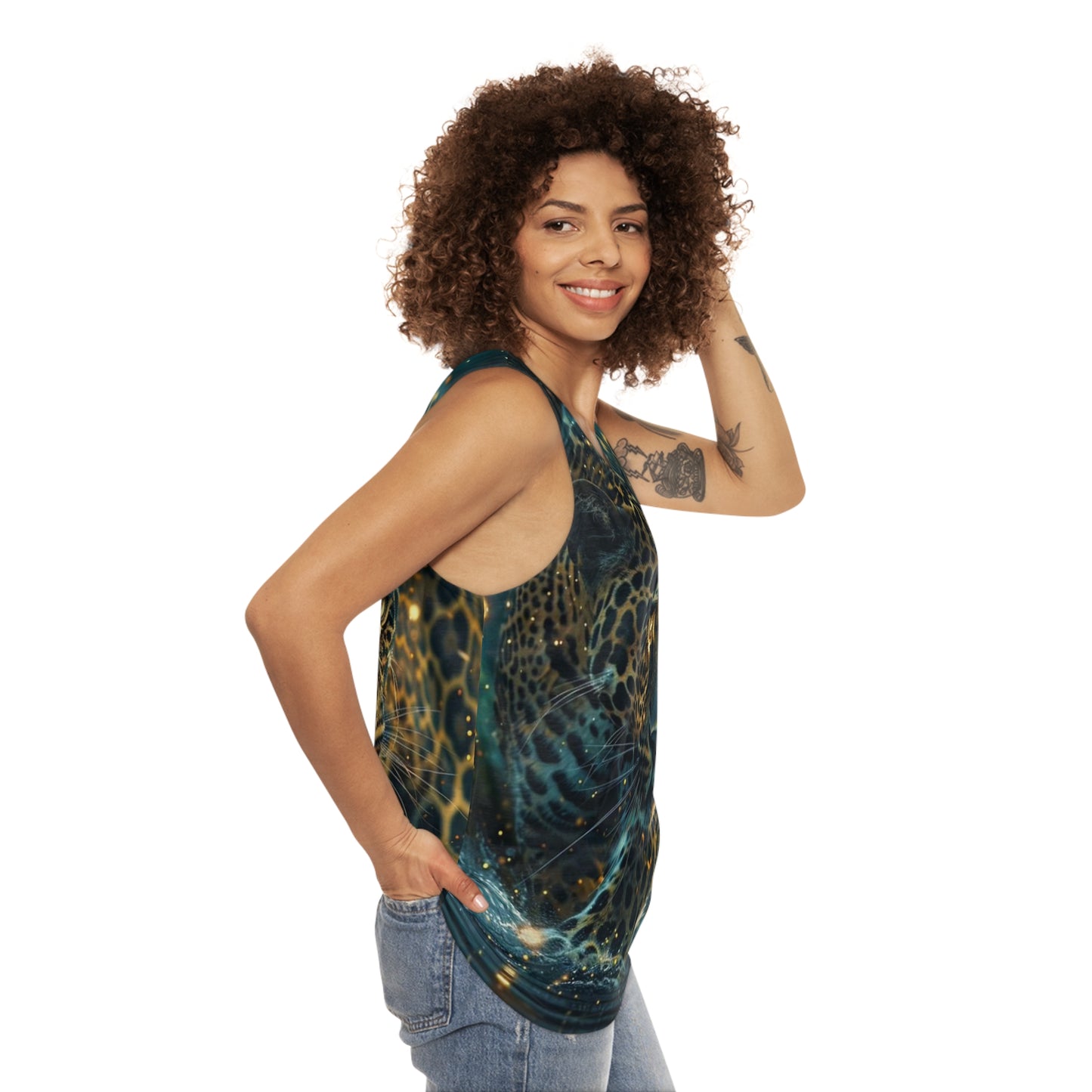 Recycled Material Shirt Glowing Cat Unisex Tank Top