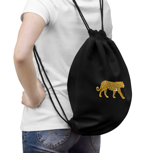 Leopard Drawstring Backpack Bag