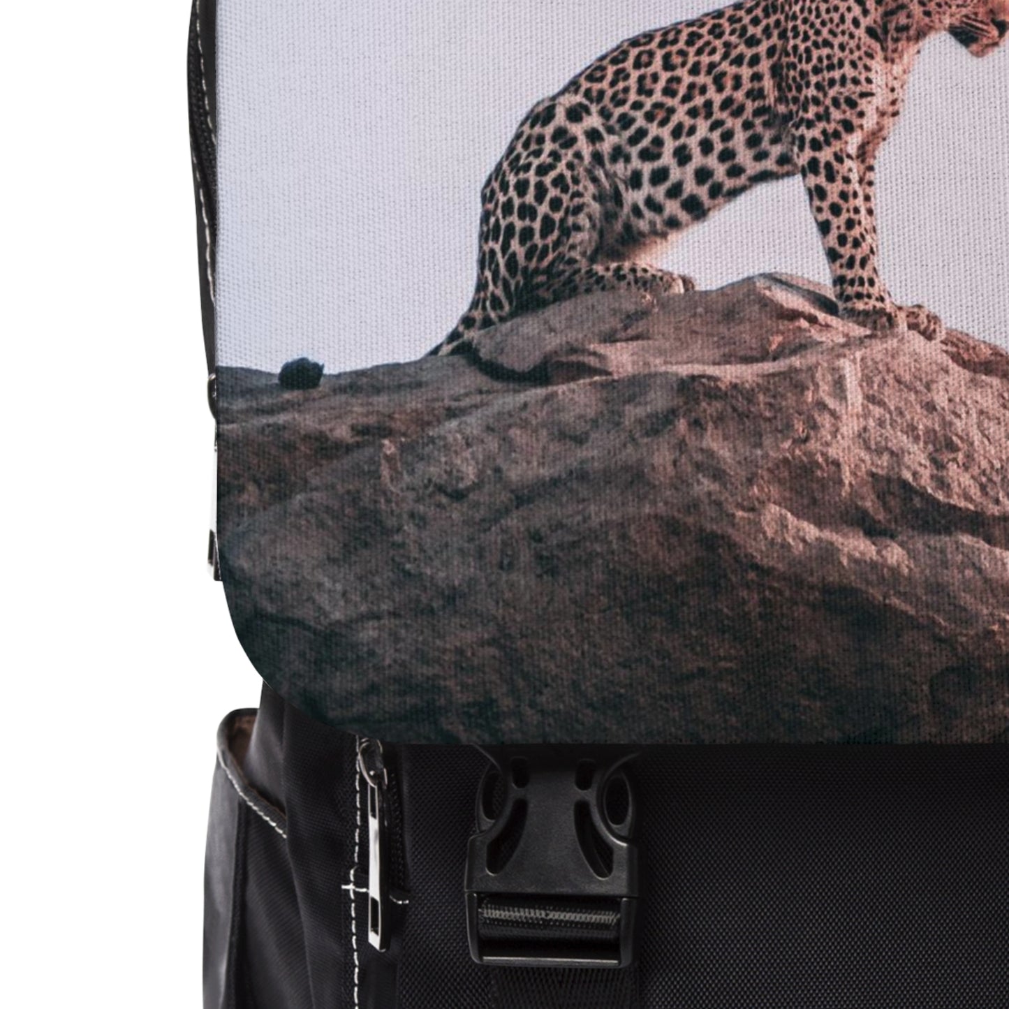 Alpha Leopard Oxford Canvas Backpack Bag