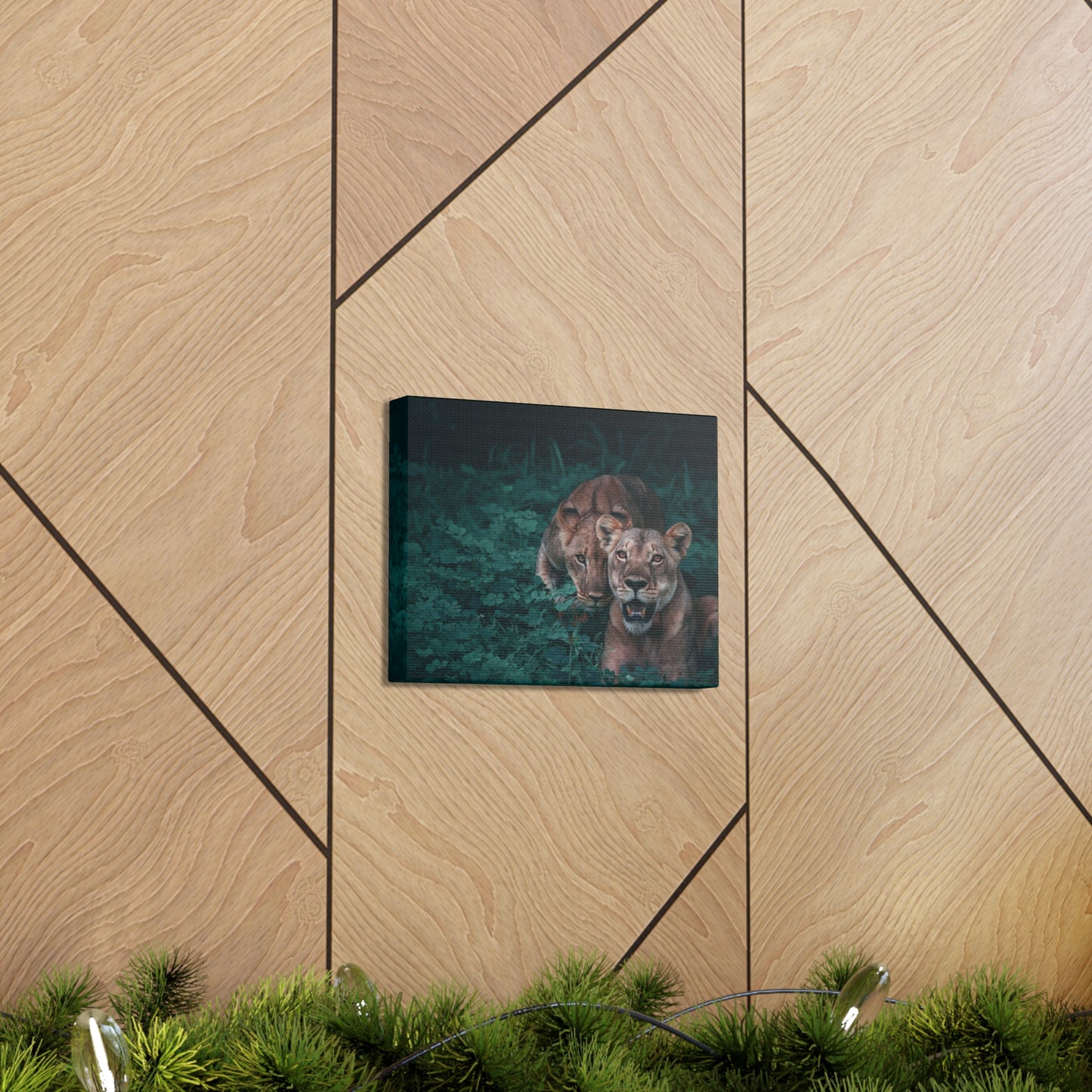 Lioness Pair Canvas Wall Art