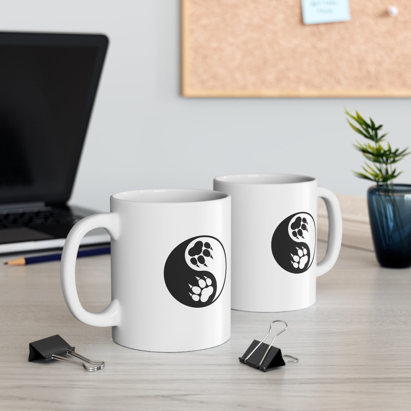 Yin Yang Paw Ceramic Coffee Mug Cup