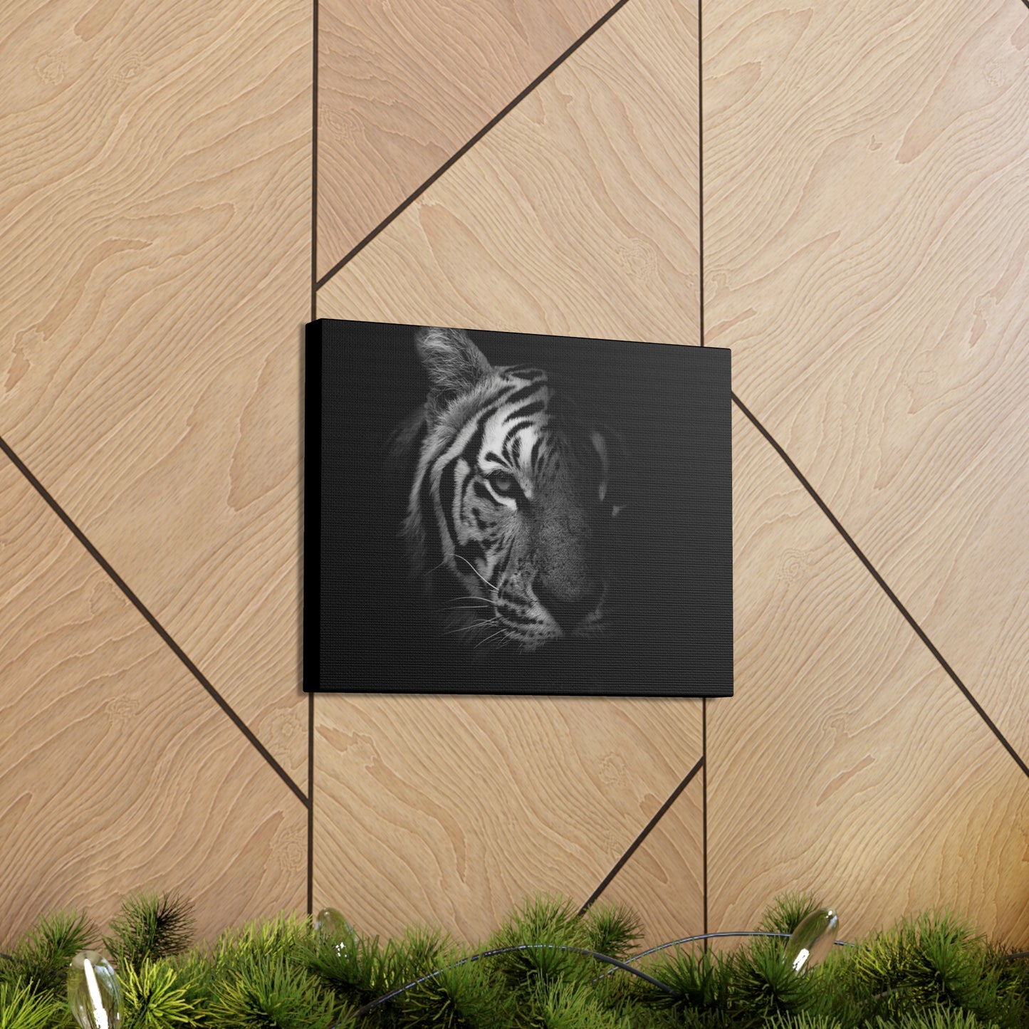 50 Stripes of Gray Tiger Canvas Wall Art