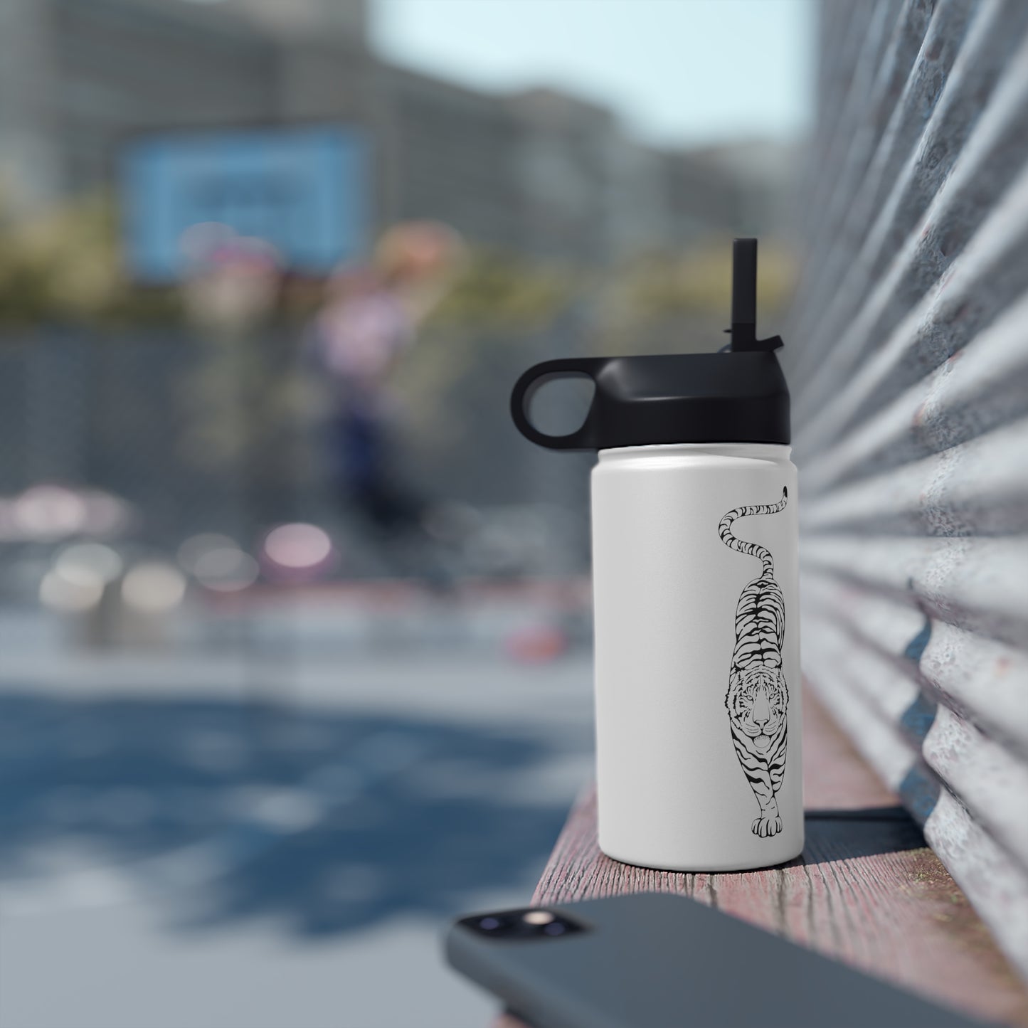 White Tiger Stainless Steel Water Bottle