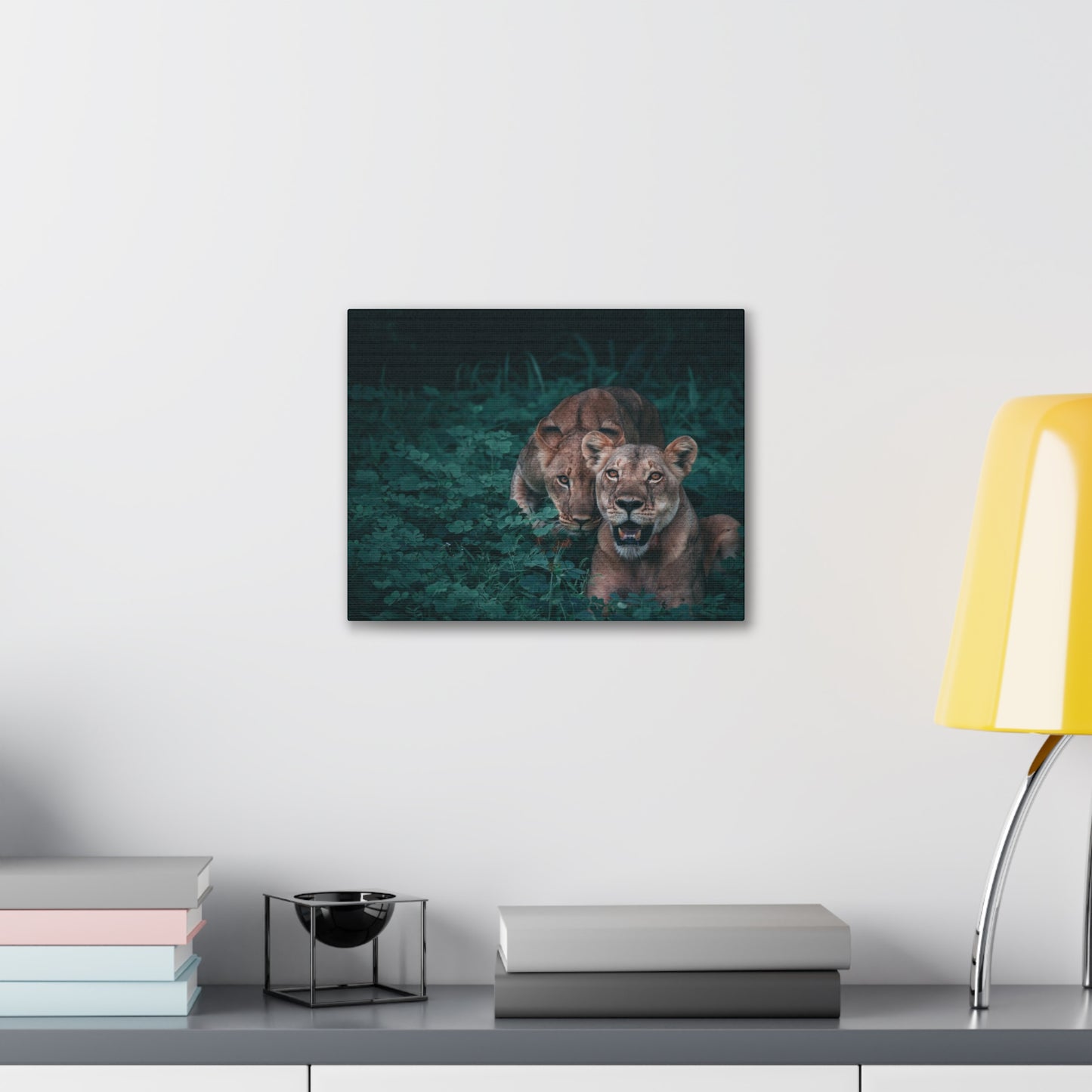 Lioness Pair Canvas Wall Art