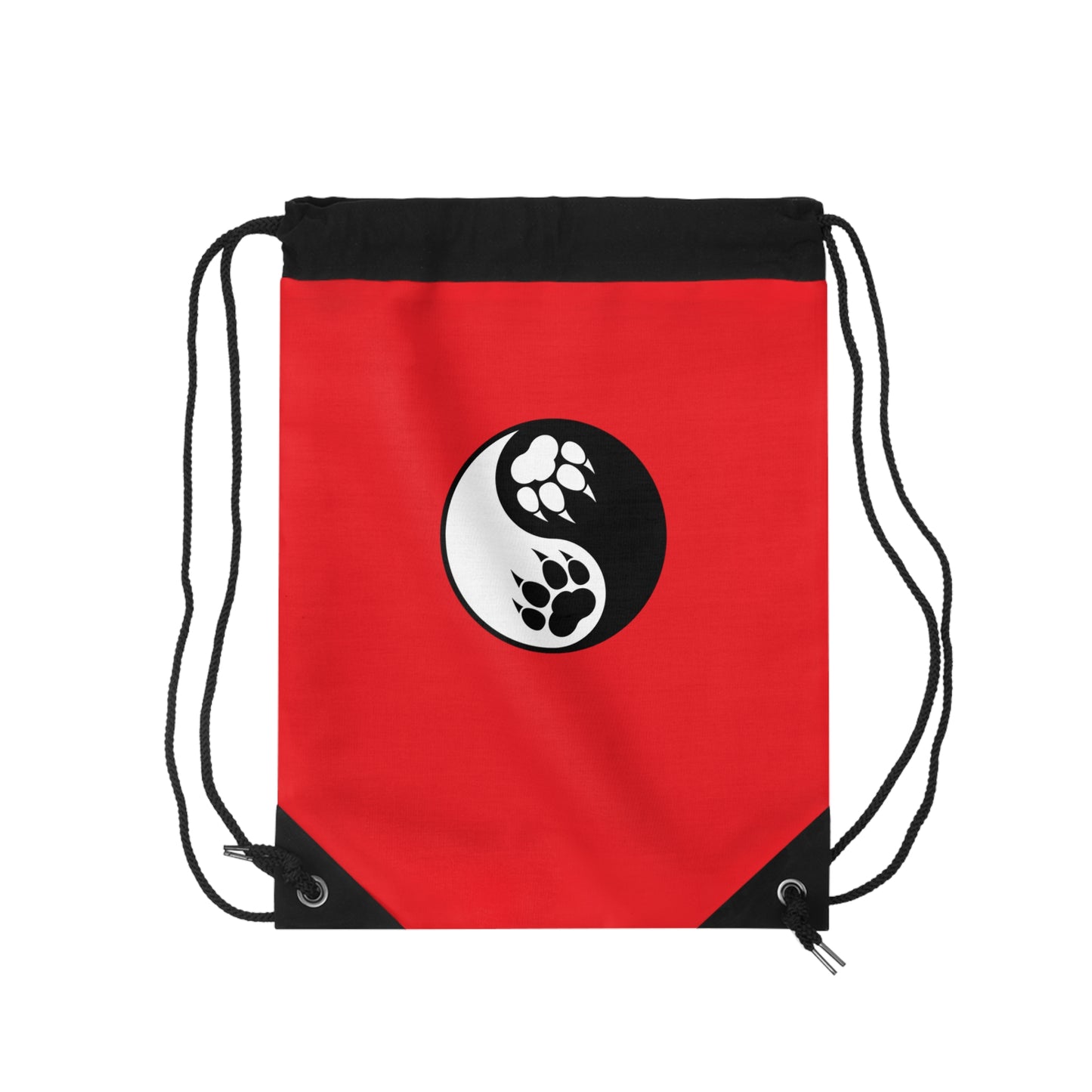 Yin Yang Paw Drawstring Backpack bag