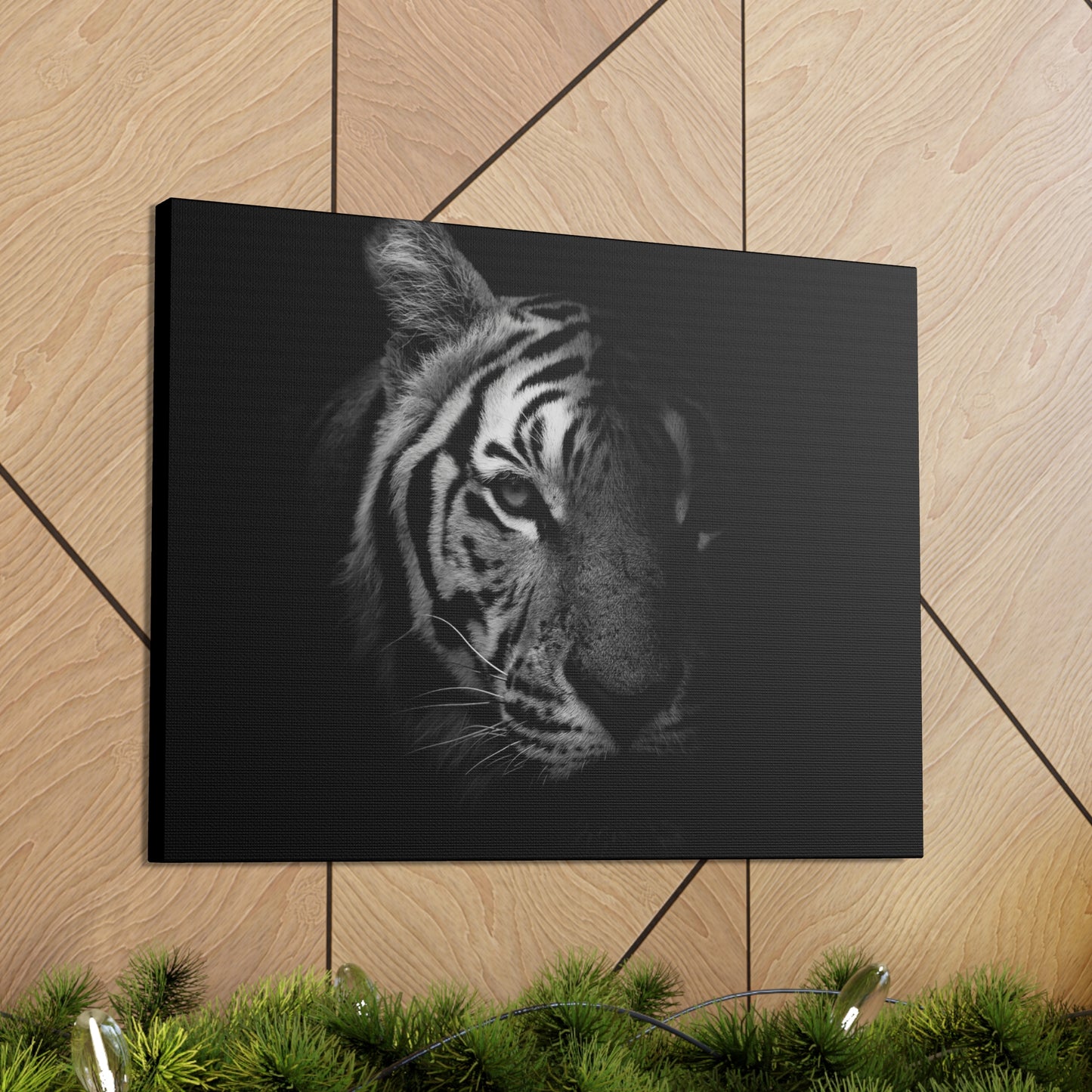 50 Stripes of Gray Tiger Canvas Wall Art