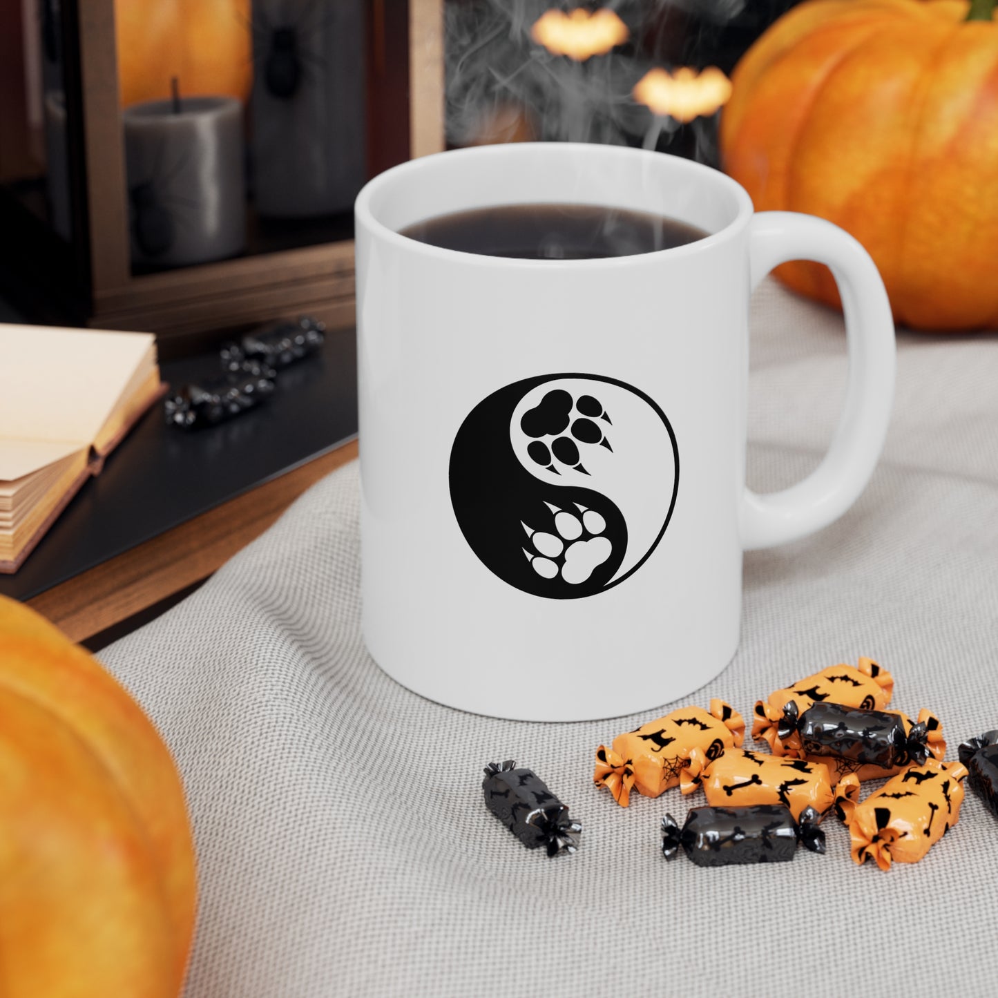 Yin Yang Paw Ceramic Coffee Mug Cup