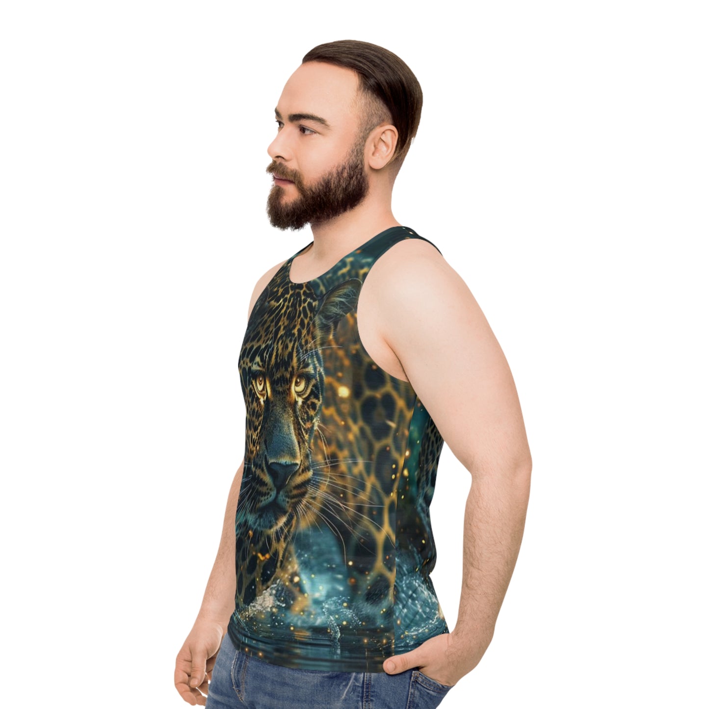 Recycled Material Shirt Glowing Cat Unisex Tank Top