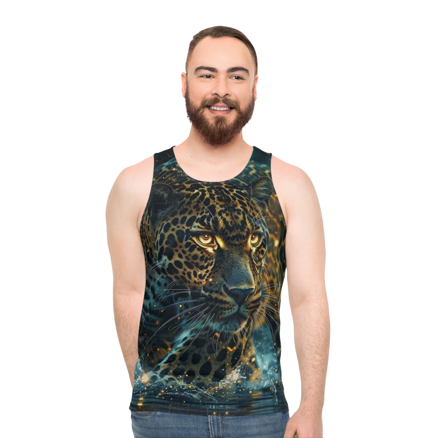 Recycled Material Shirt Glowing Cat Unisex Tank Top