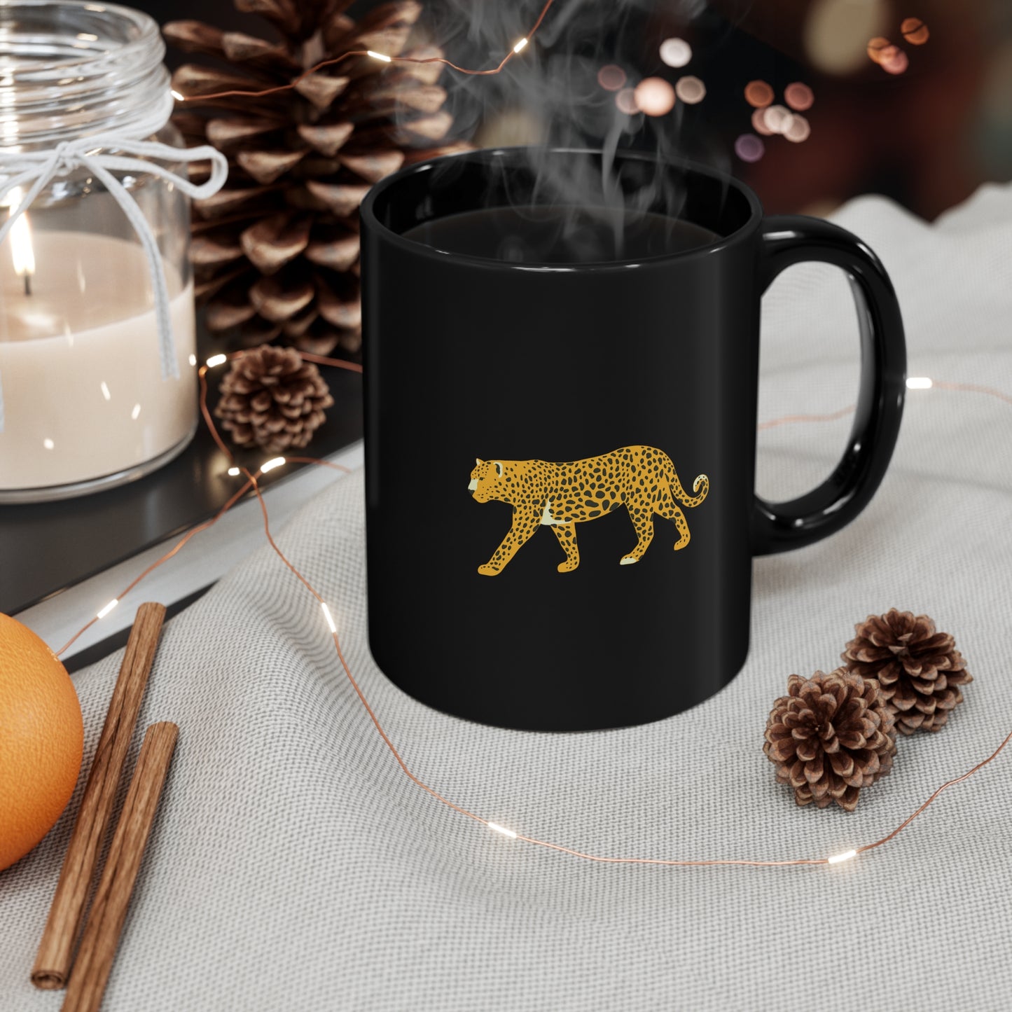 Leopard Crossing Ceramic Mug Cup