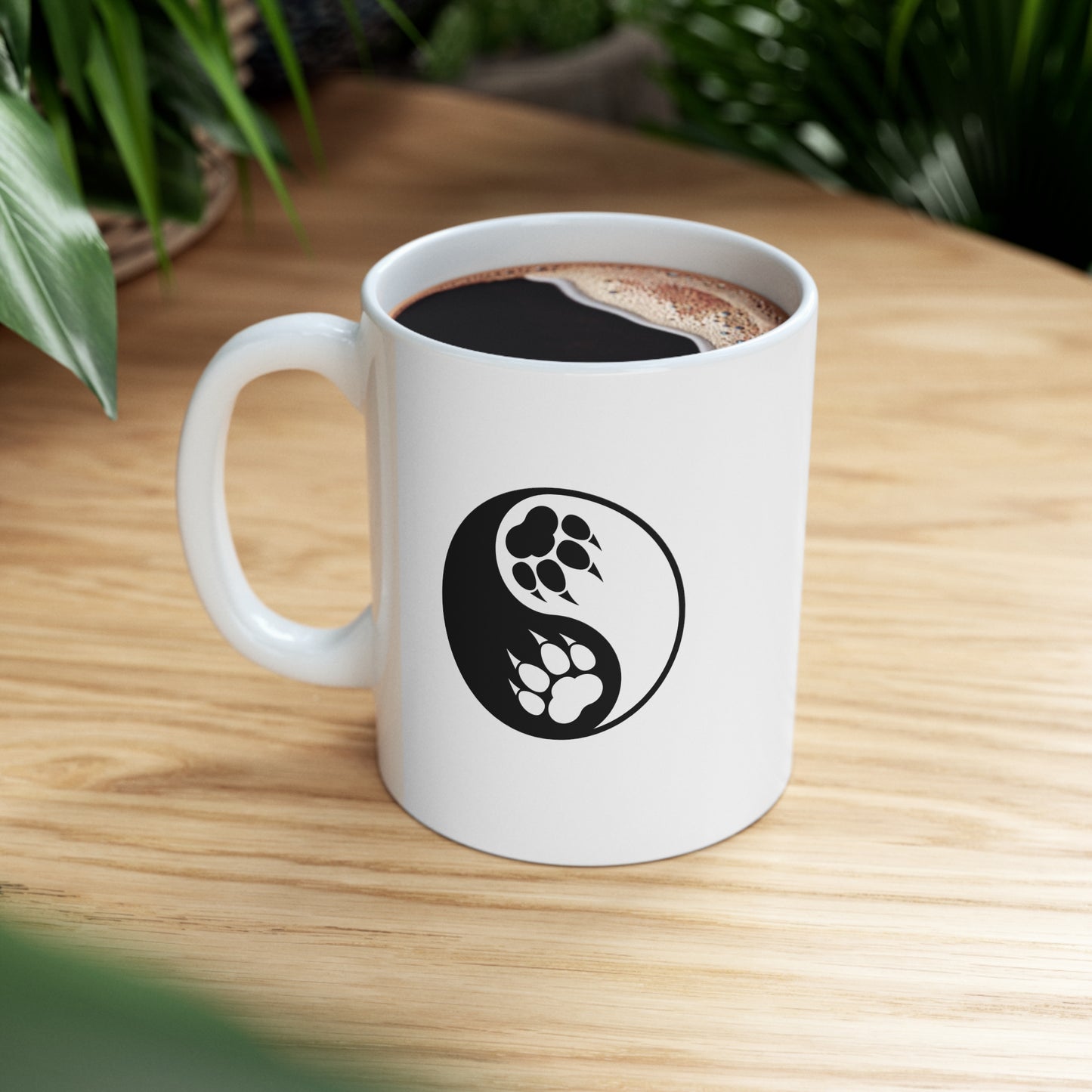 Yin Yang Paw Ceramic Coffee Mug Cup