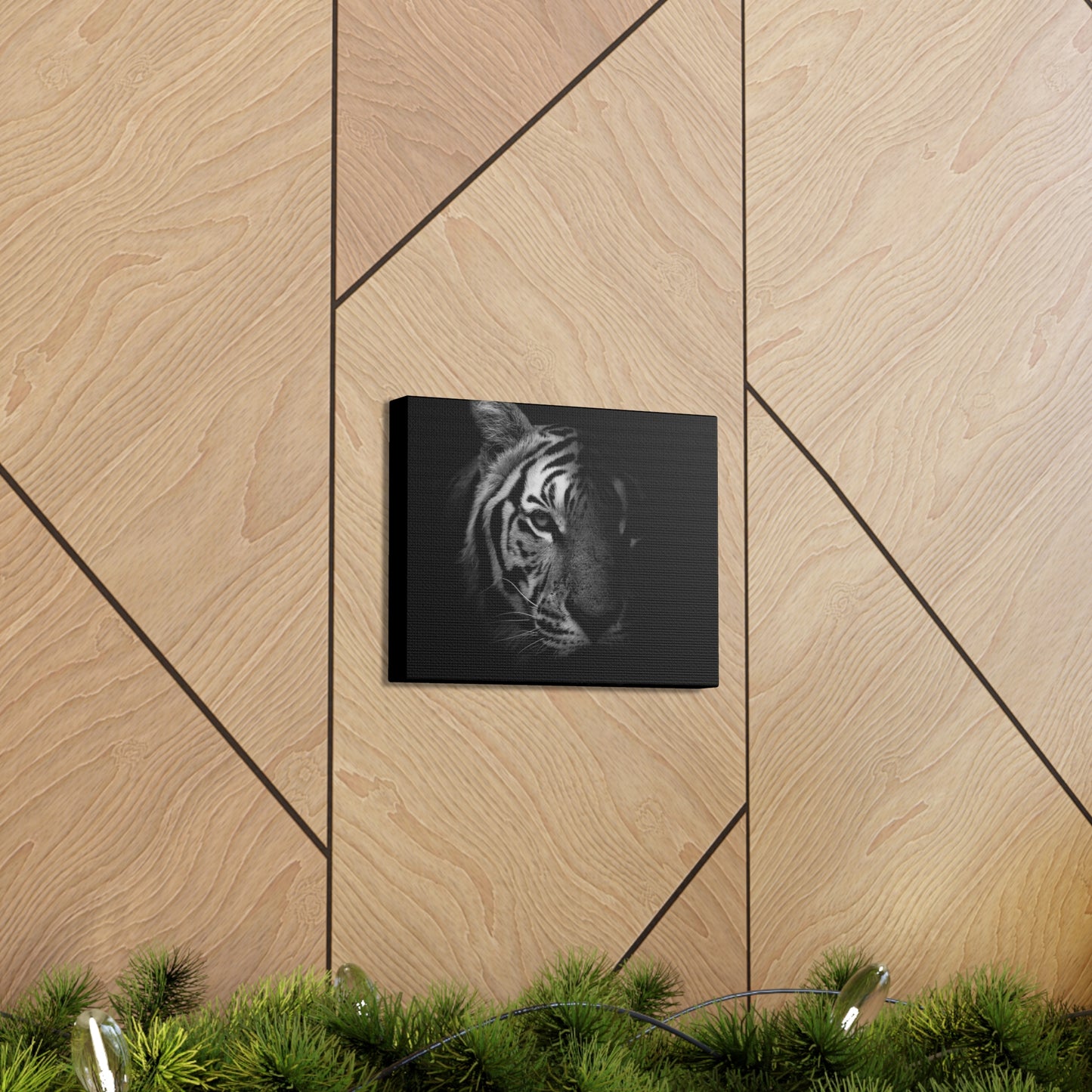 50 Stripes of Gray Tiger Canvas Wall Art