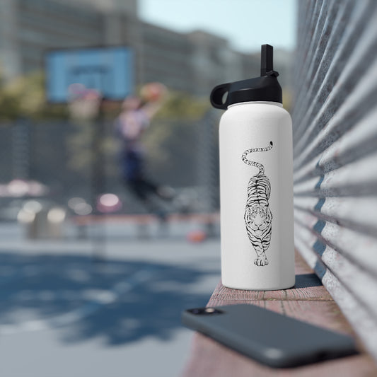 White Tiger Stainless Steel Water Bottle